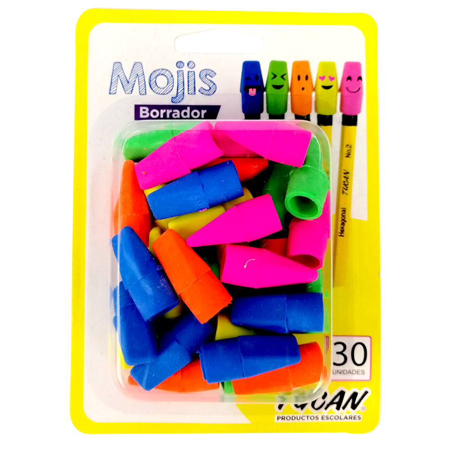 Borrador Capuchon Mojis 30 Uni