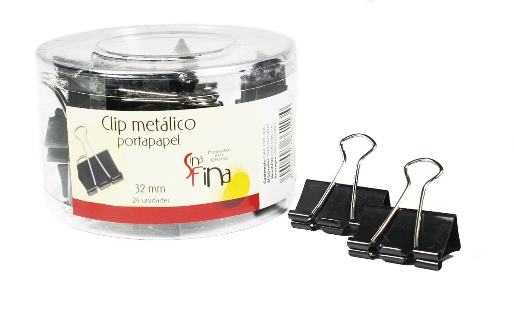Clip Portapapel 32 Mm 24 Unidades