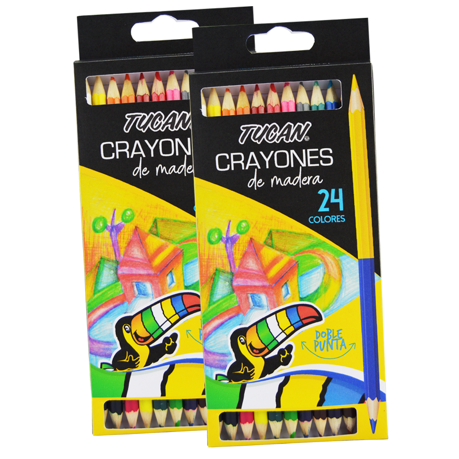 Crayon De Madera Doble Punta 24 Colores