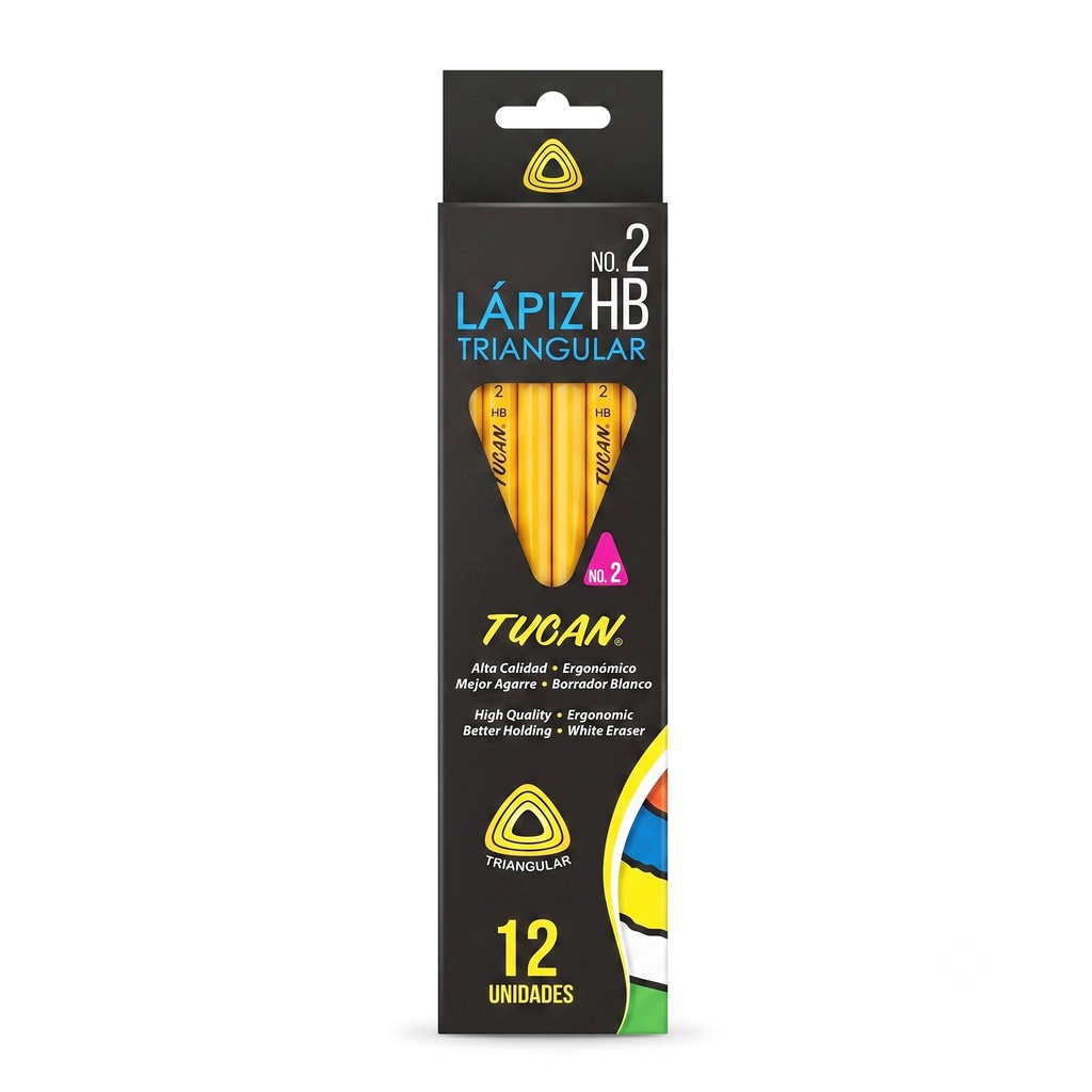 Lapiz 2 Hb Triangular Tucan Amarillo Unidad