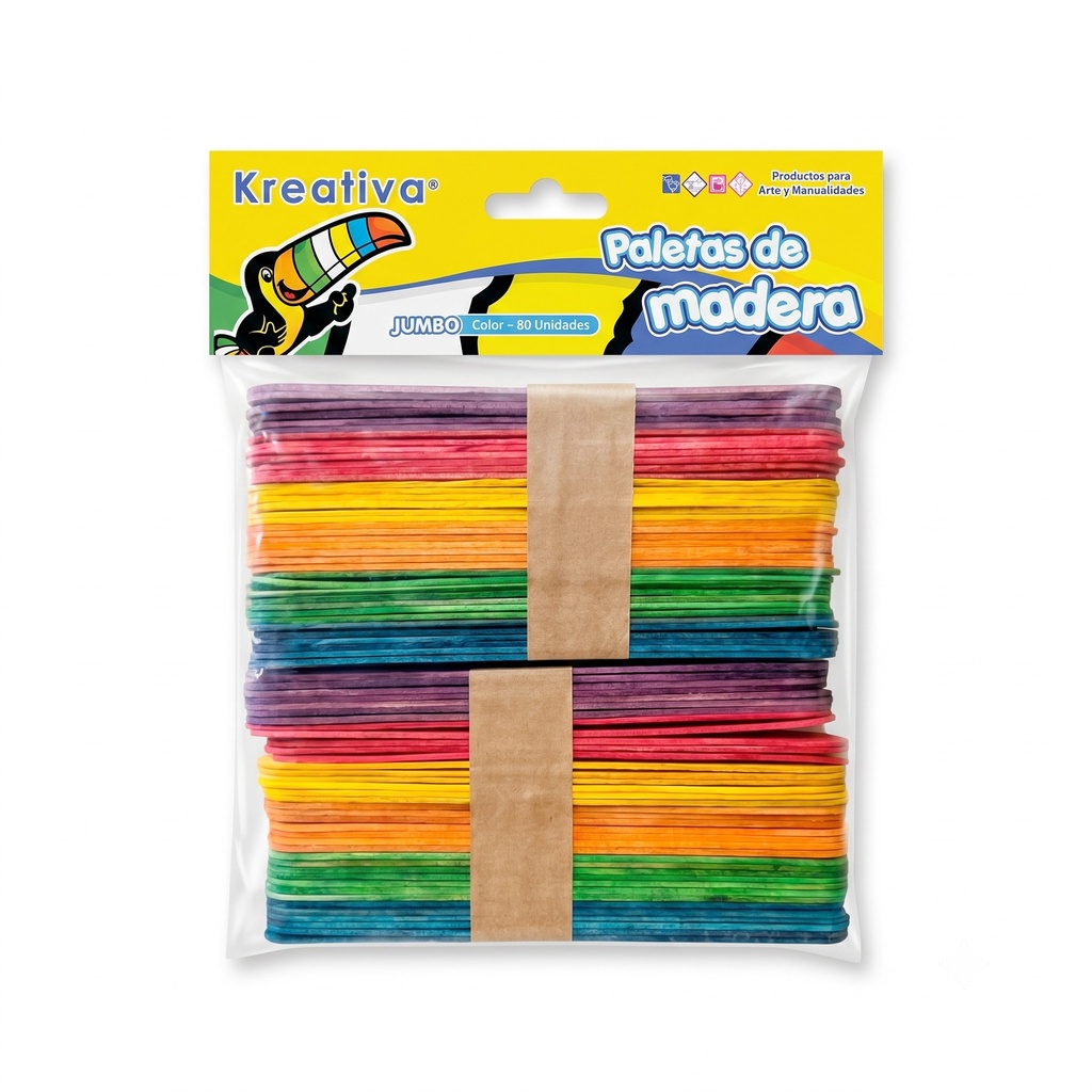 Paleta De Madera Jumbo 80 Pcs Color