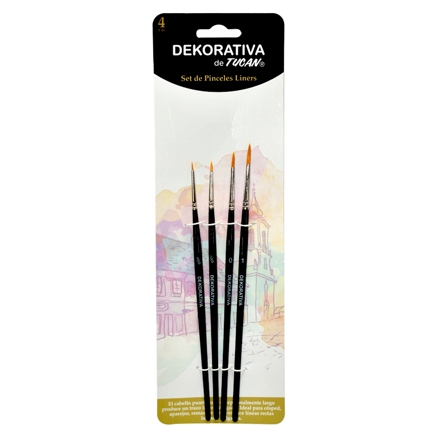Pincel Taklon Liners 4 u Dekorativa