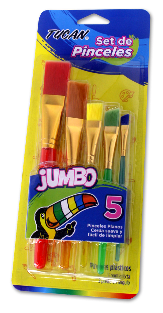 Pincel Mixto Transparente Jumbo 5 Unidades