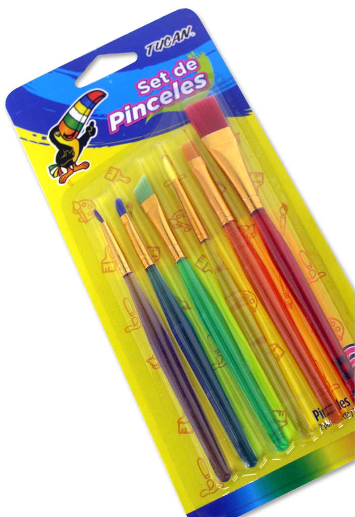 Pincel Mixto Transparente Pequeño 6 Unidades