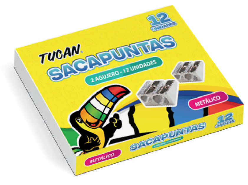 Sacapuntas Metalico Cuña 2 Agujeros 12 Pc