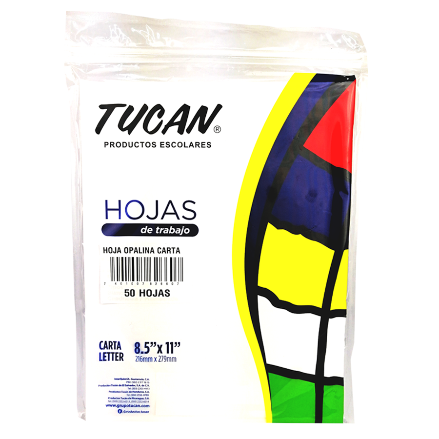 Papel Opalina Tucan Hoja Carta 220Gr 50H
