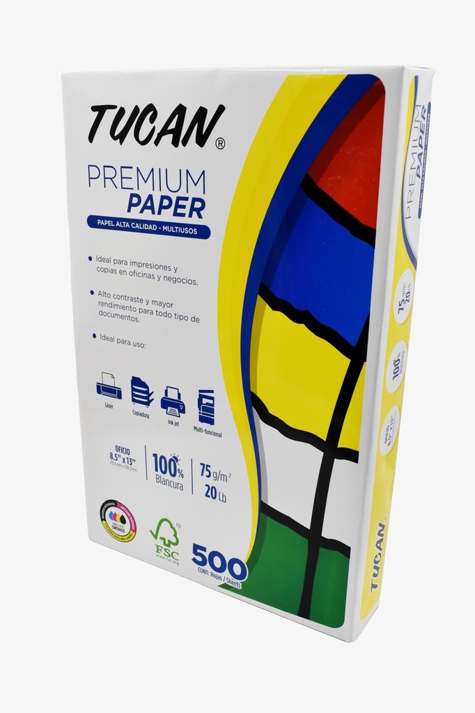 Papel Bond Premium Tucan T/ Oficio 500H