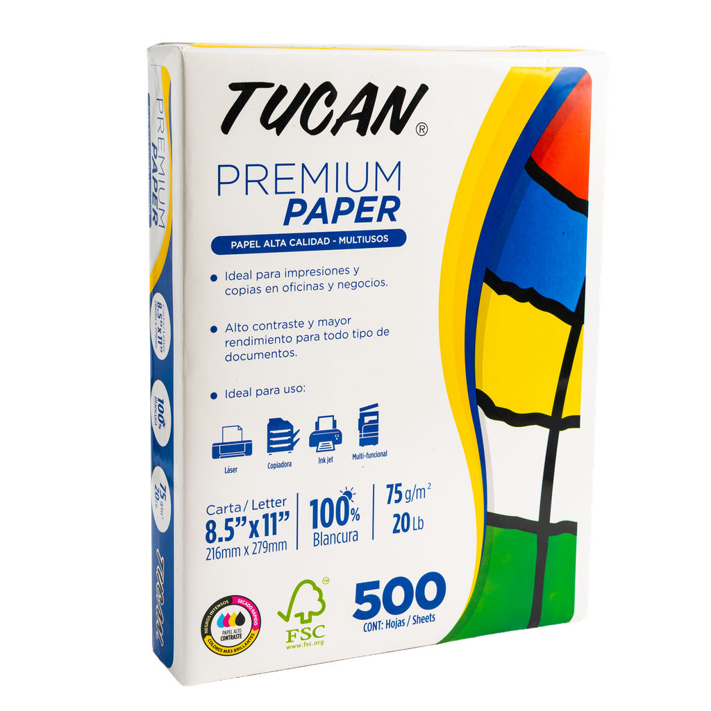 Papel Bond Premium Tucan T/Carta 500H
