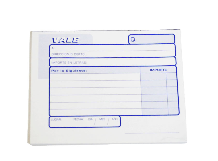 Vales 1/4 Carta 70 Hojas
