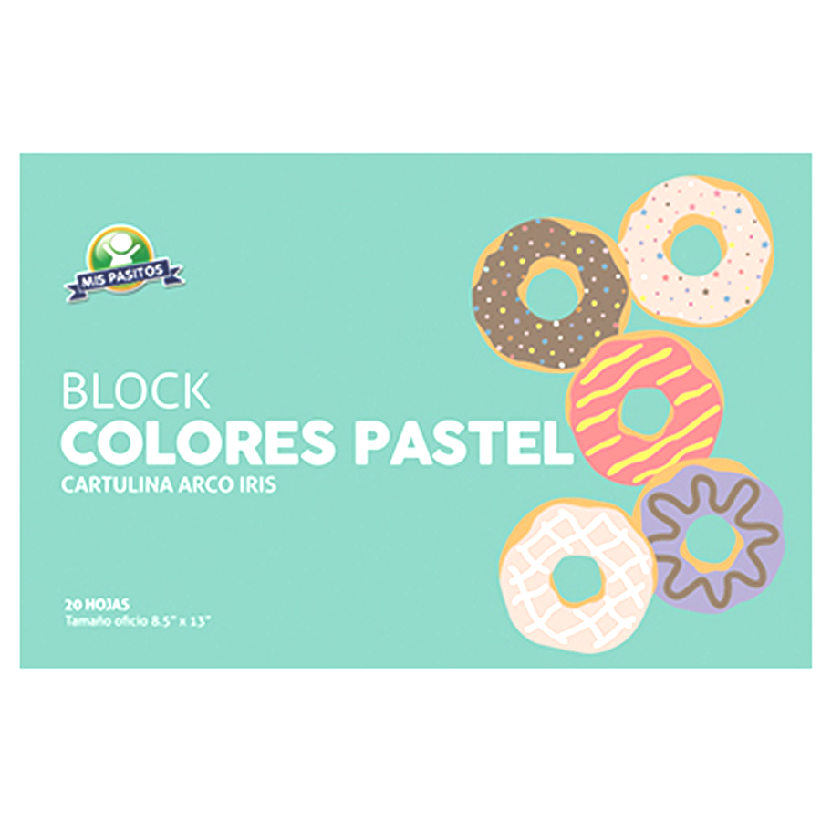 Block Cartulina Pastel Arcoiris Oficio 20H