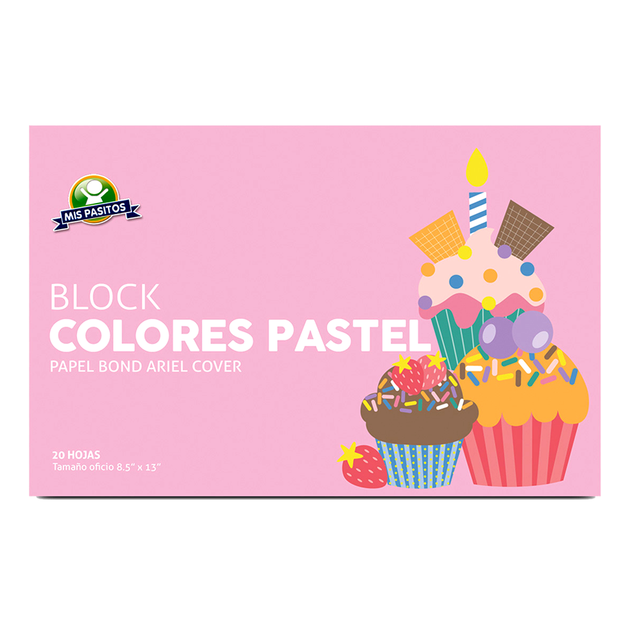 Block Ariel Cover Bond Pastel Oficio 20H