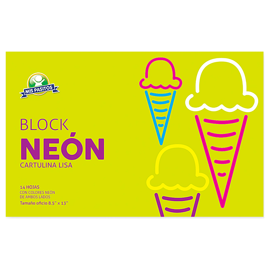 Block Cartulina Neon Oficio 14H