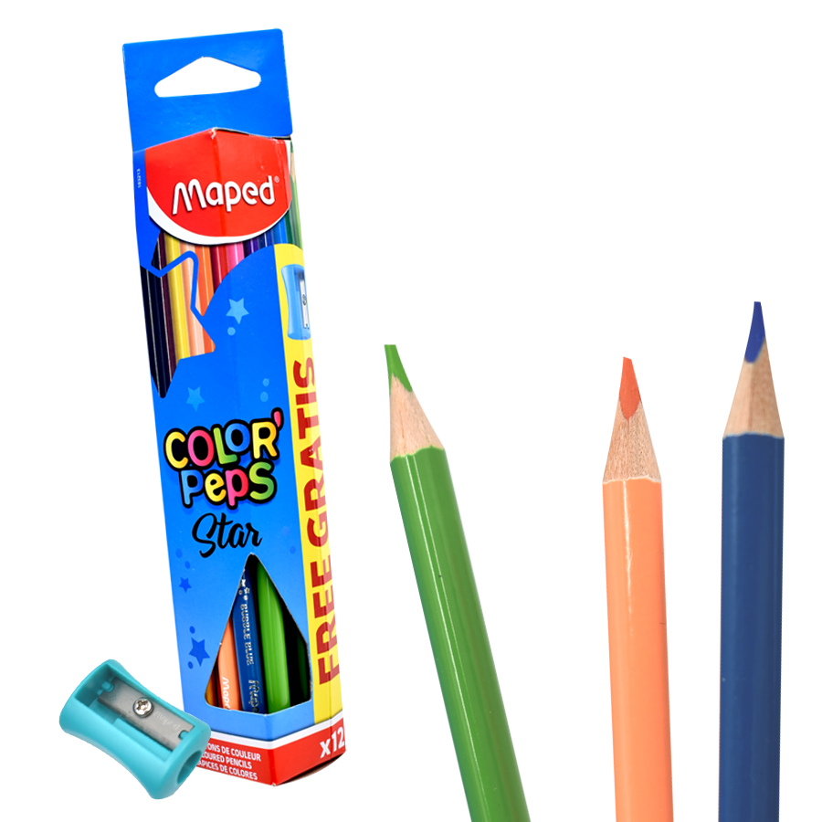 Crayon de Madera Maped Triangular +sacapuntas12 Co  l.