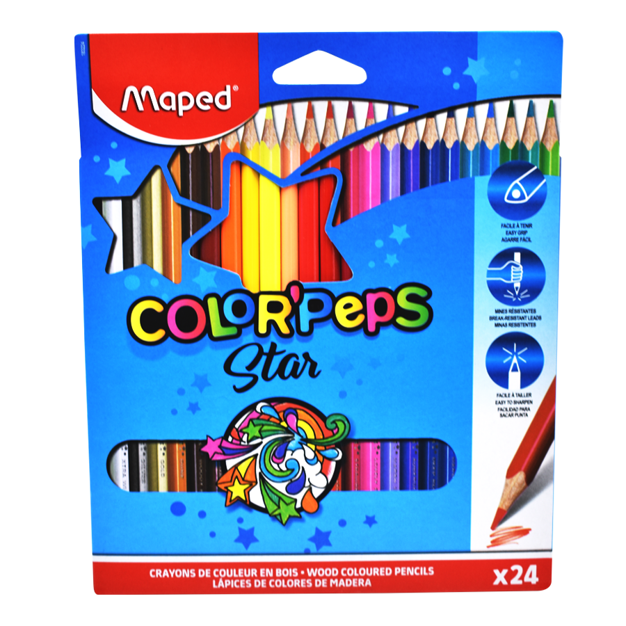 Crayon de Madera Maped Triangular 24 col.