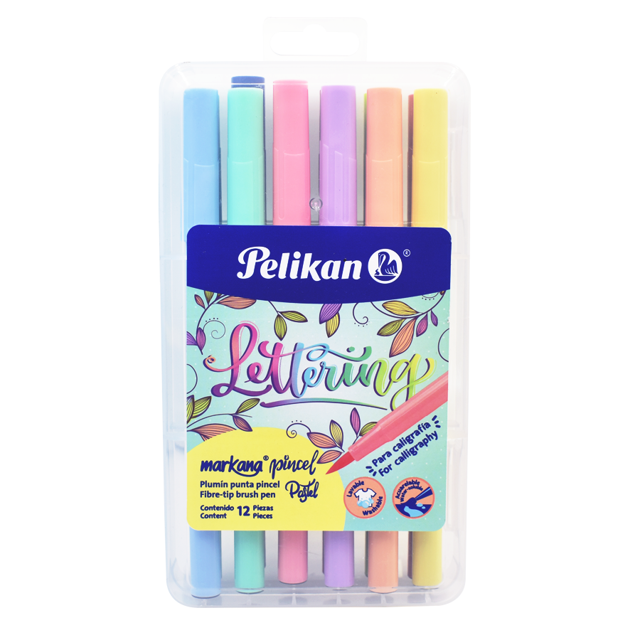 Marcador Estuche Pelikan Markana Pincel Pastel 12 Col.