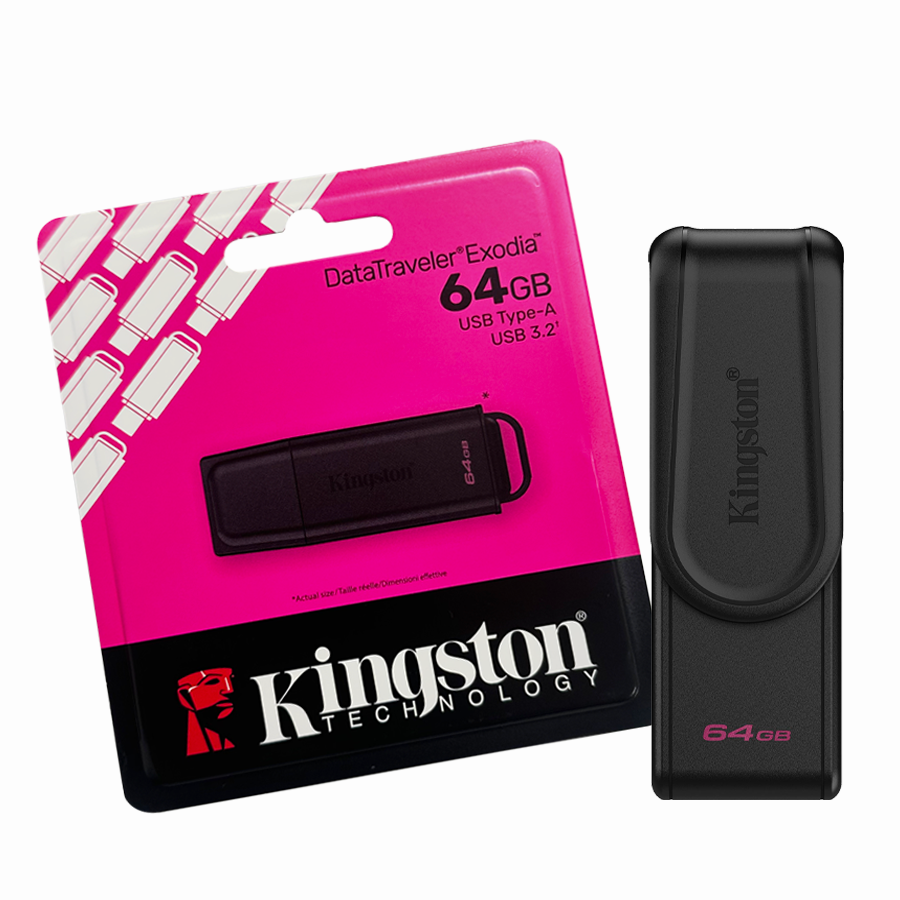 USB Kingston 64gb 3.2 Gen 1 Exodia Black