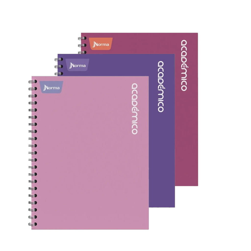 Cuaderno Académico Pasta Dura Doble Anillo Multimateria Lineas 160 hojas
