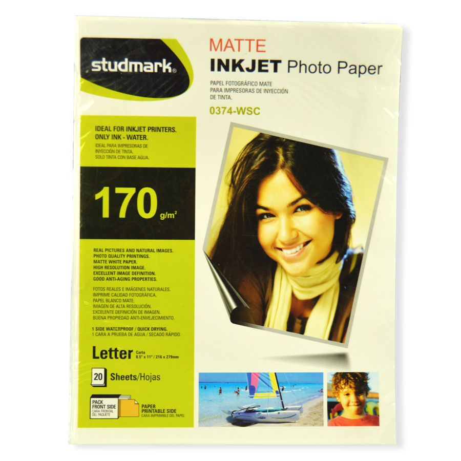 Papel Fotografico Carta 170grs Mate Unidad