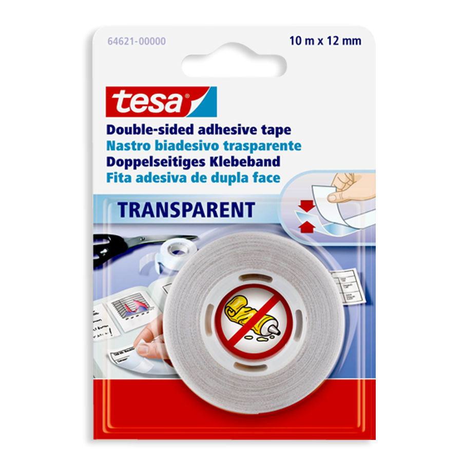 Tesa 64621 Cinta Doble Cara 10Mx12mm Transparente