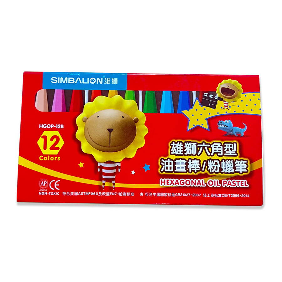 Crayon Pastel Hex.  12 Col. Simbalion