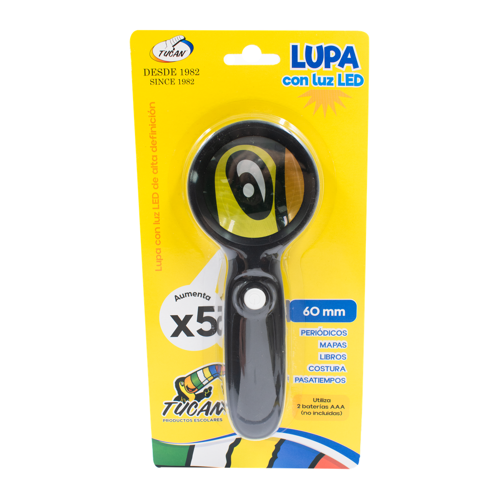 Lupa Tucan Con Luz Led 5X 60 mm
