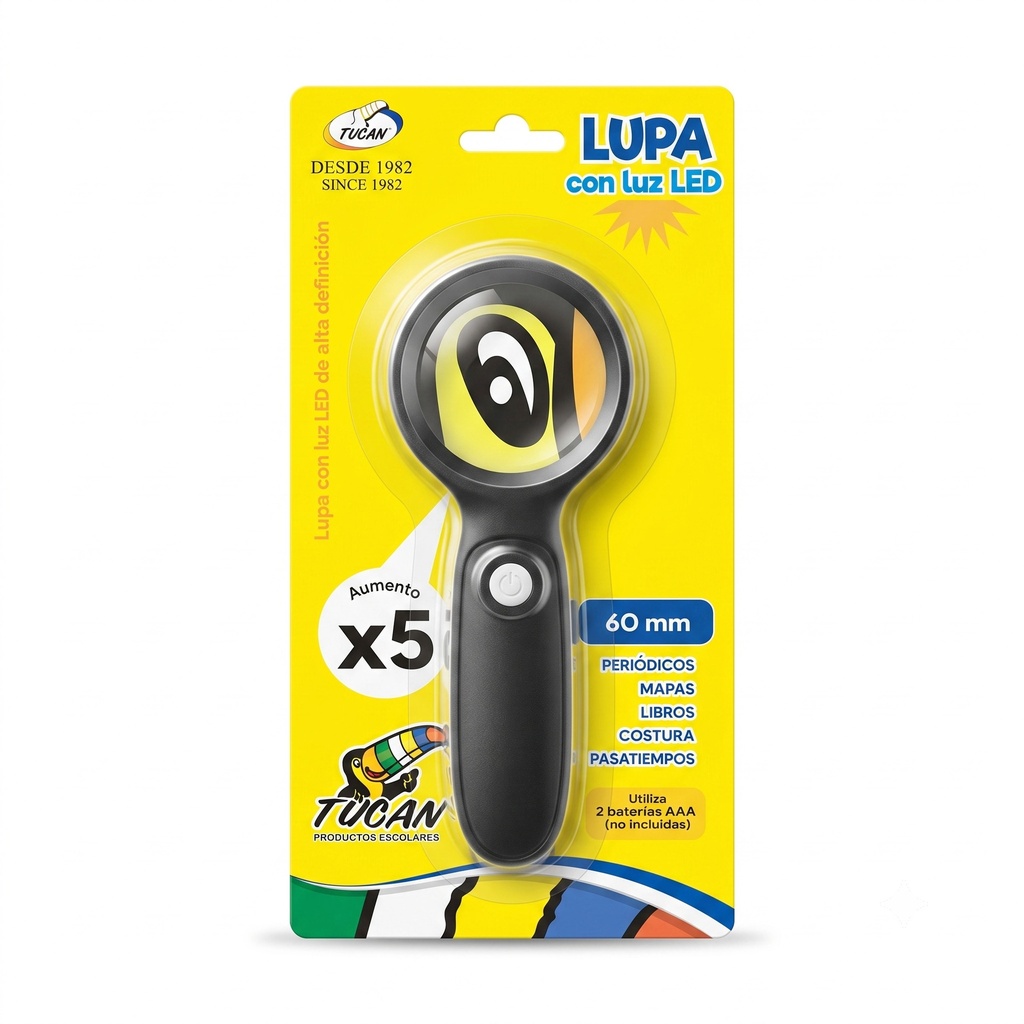 Lupa Tucan Con Luz Led 5X 60 mm