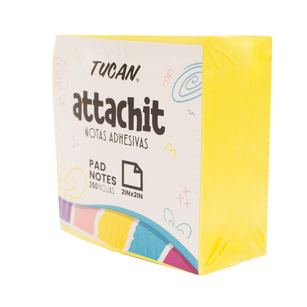 Mini Notas Pastel Tucan 2x2" Amarillo 250H