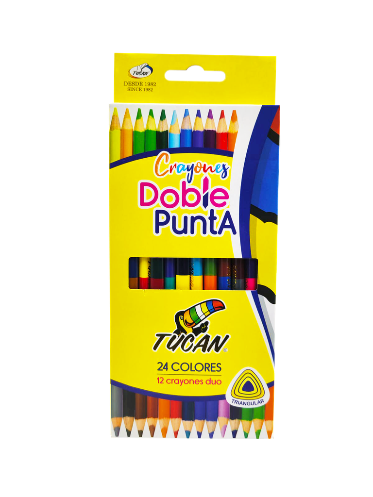 Crayon de Madera Doble Punta Triangular 24 Colores