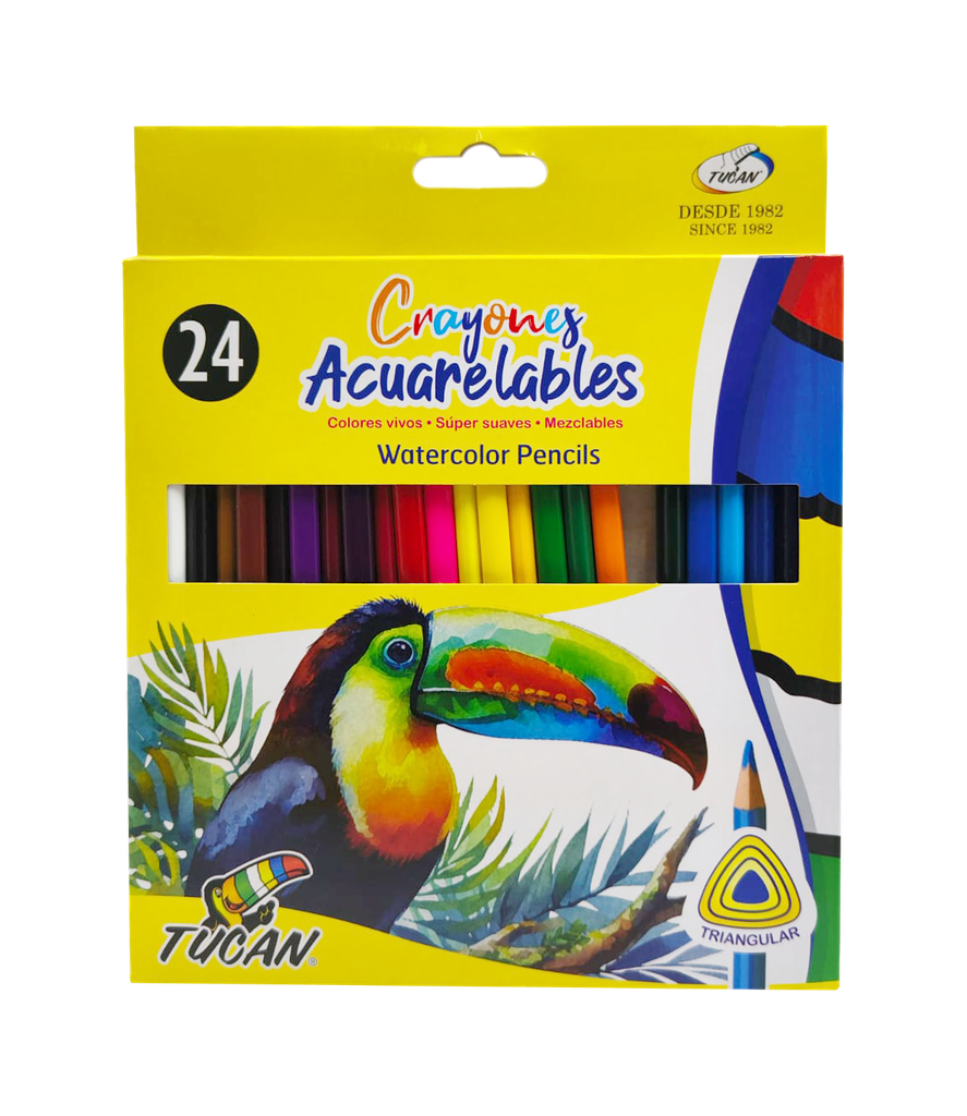 Crayon de Madera Acuarelable Triangular 24 Colores