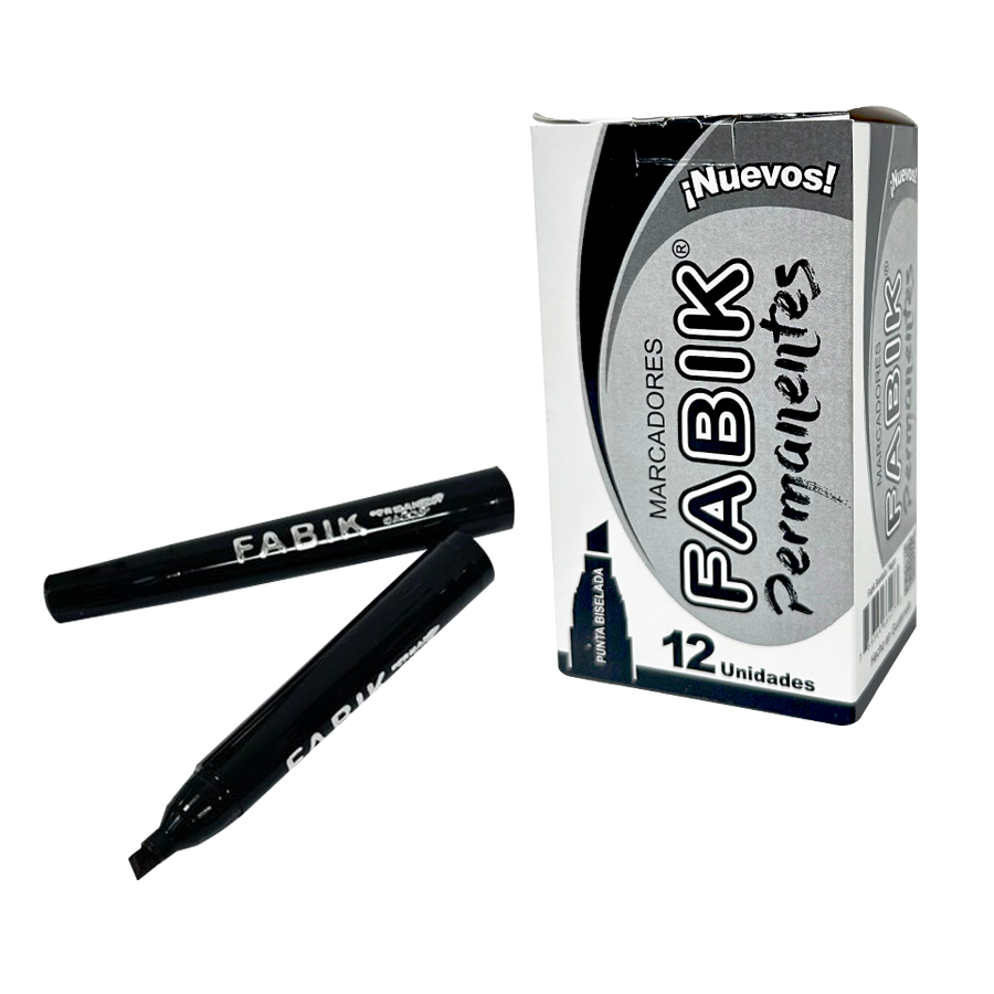 Marcador Fabik Permanente Biselado Negro