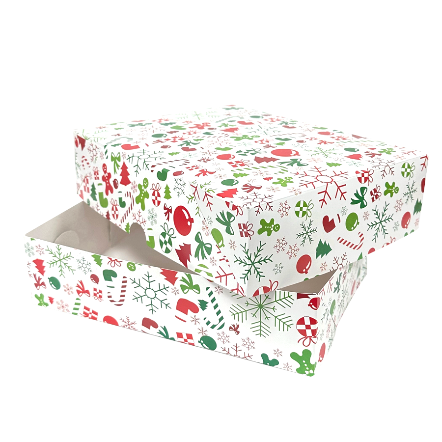 Caja Regalo Navideña Armable 2 PZ Blanca Pequeña 17 x 23 x 6 CM