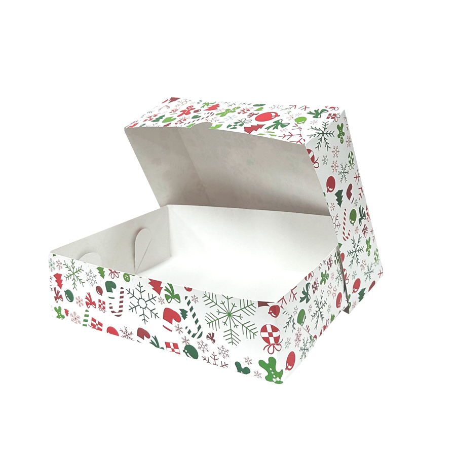Caja Regalo Navideña Armable 2 PZ Blanca Mediana 17 x 29 x 7 CM