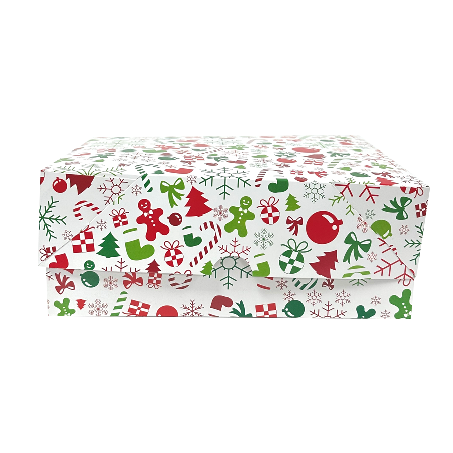Caja Regalo Navideña Armable 2 PZ Blanca Grande 23 x 35 x 6 CM