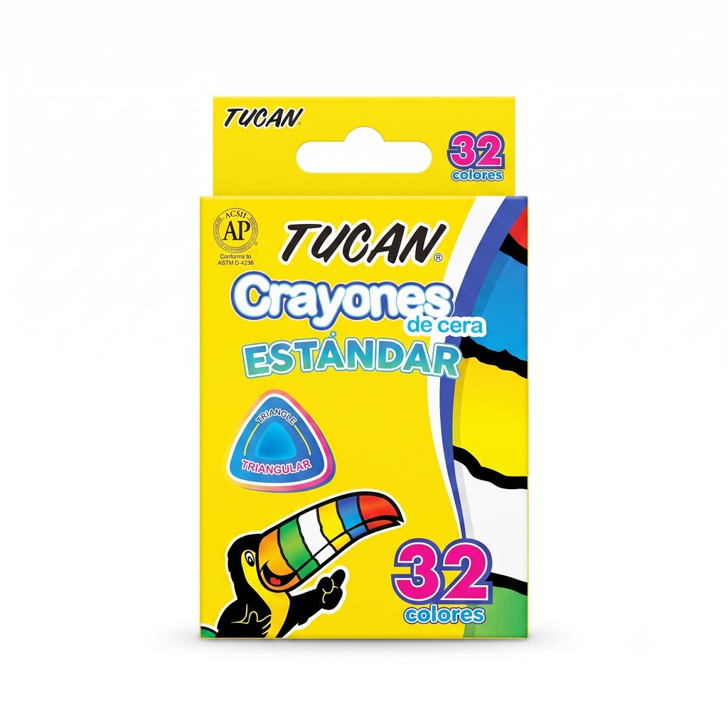 Crayón de Cera Estandar Triangular 32 Colores