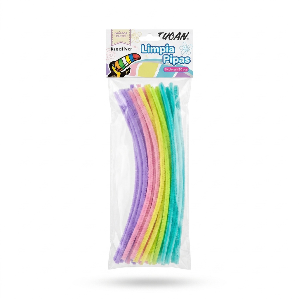 Limpia Pipas 50 Unidades 5 Colores Pastel