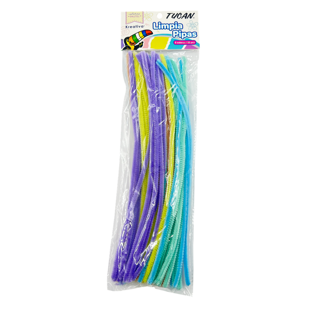 Limpia Pipas 50 Unidades 5 Colores Pastel