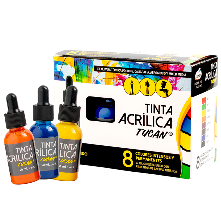Tinta Acrilica 30 ml Set 8 Colores