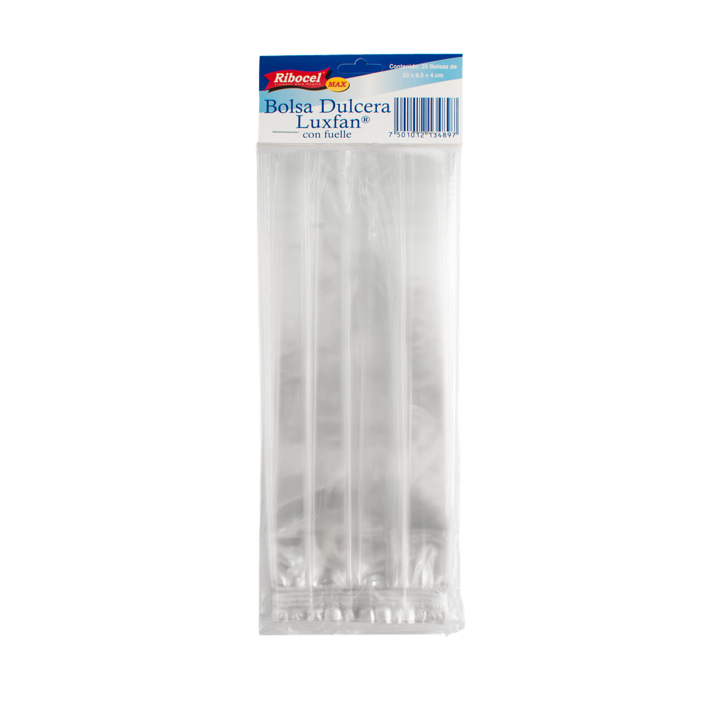 Bolsa Luxfan 8.5x22 cm Transparente 25 Unidades