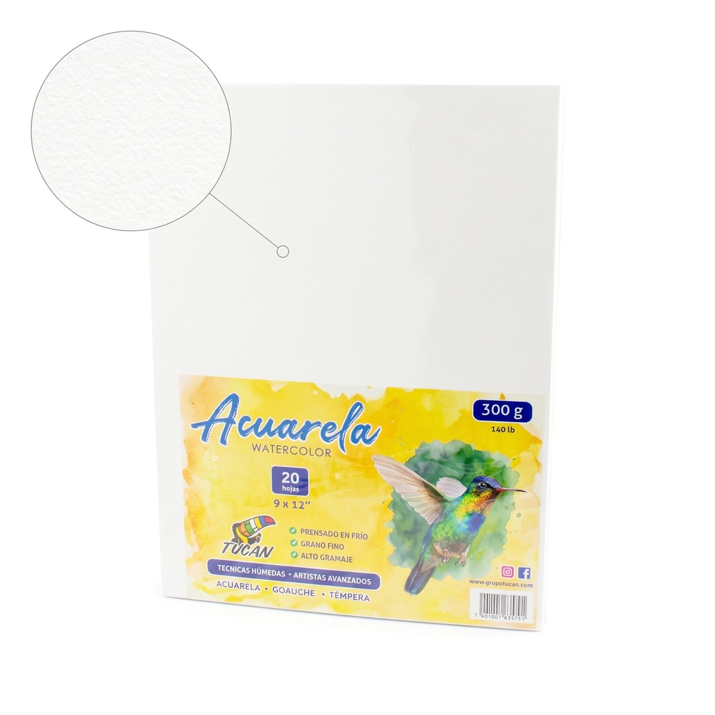 Papel Acuarela Artistas Avanzados 300gr Tucan