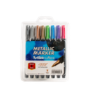 Estuche Marcador Permanente 8 Unidades Metalico Artline