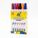 Marcador Pizarra Redondo Set 6 Colores